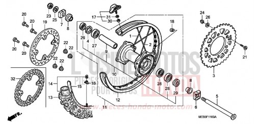 ROUE ARRIERE CRF450R3 de 2003